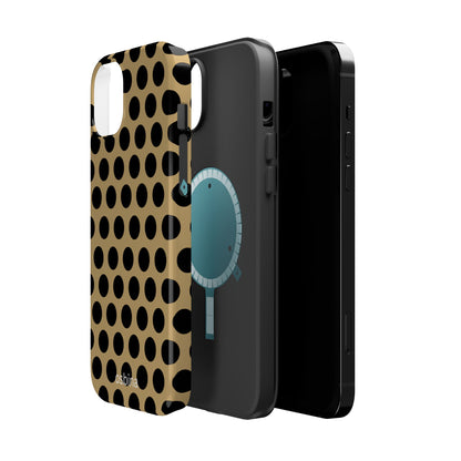 osbina | MagSafe compatible for iPhone | Camel Noir Dots Phone Case | Modern Muse Collection