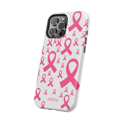 osbina |  MagSafe compatible for iPhone | Limited Edition Strength in Ribbons Case in Light Pink + Soft Pink + Hot Pink | The Pink October Collection | Inspired By