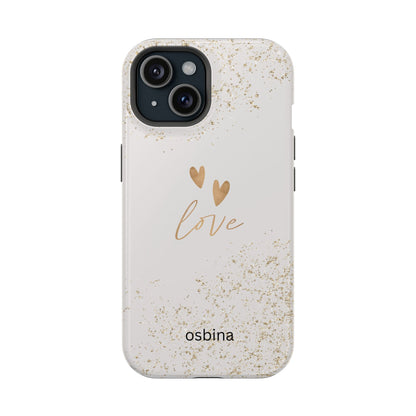 osbina | MagSafe compatible for iPhone | Golden Amour Phone Case | Modern Muse Collection