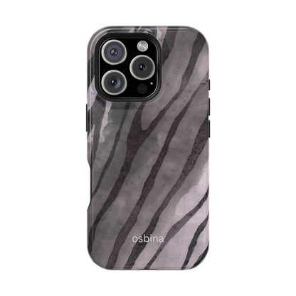 osbina | MagSafe Compatible for iPhone | Stripes on Point — The Muted Gray + Black Tiger Case | The Season Collective