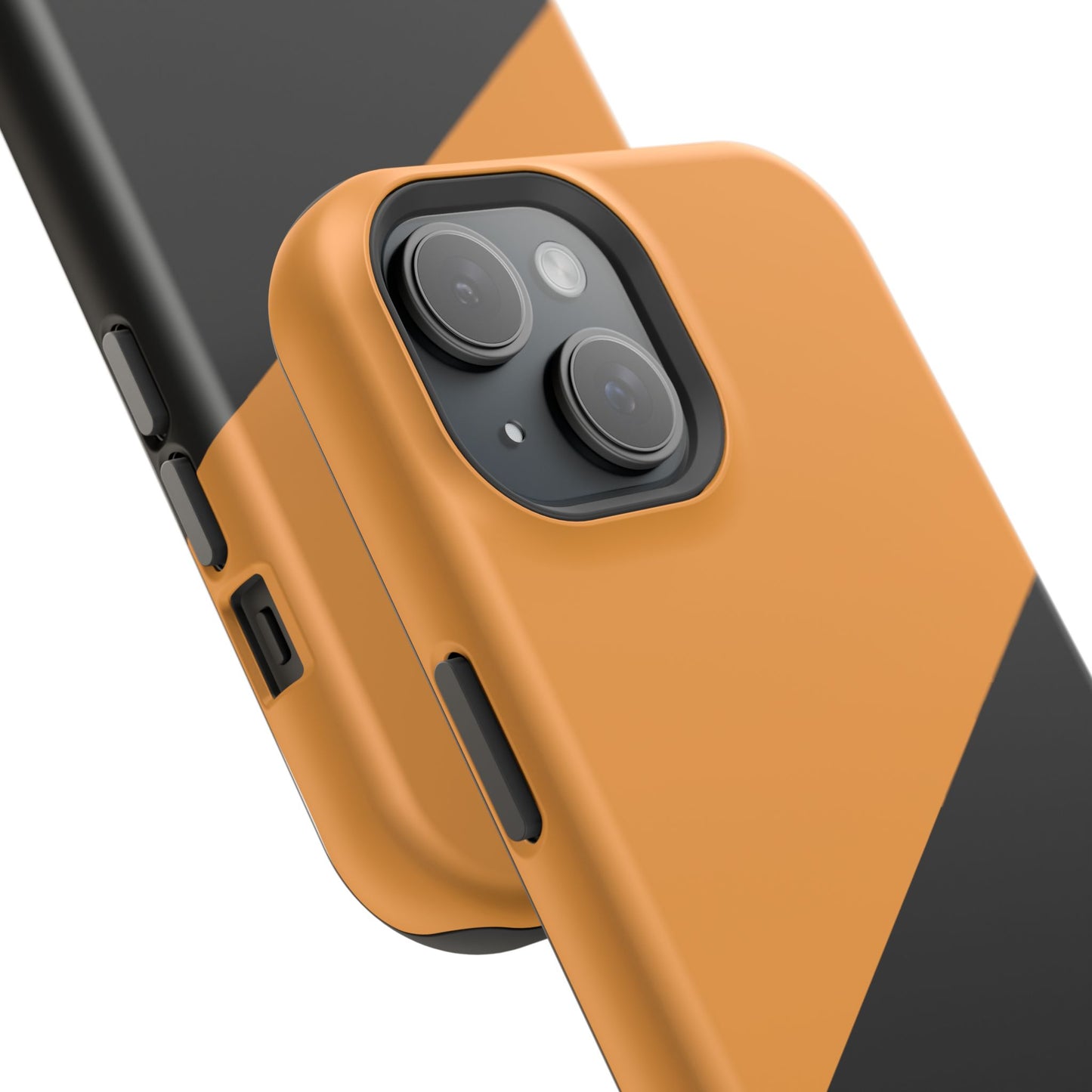 osbina | MagSafe Compatible for iPhone | Bold Moves Only — The Orange + Black Split Diagonal Case | The Season Collective