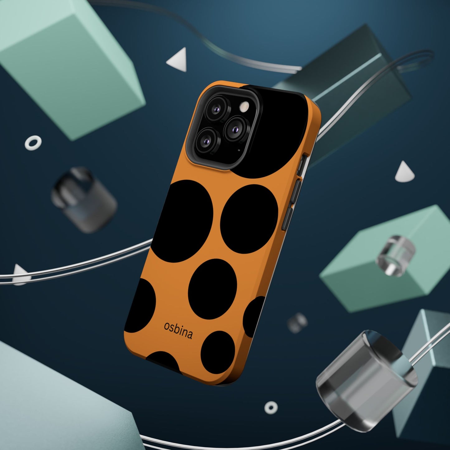 osbina | MagSafe Compatible for iPhone | The Bubble Statement Case in Orange + Black | The Season Collective