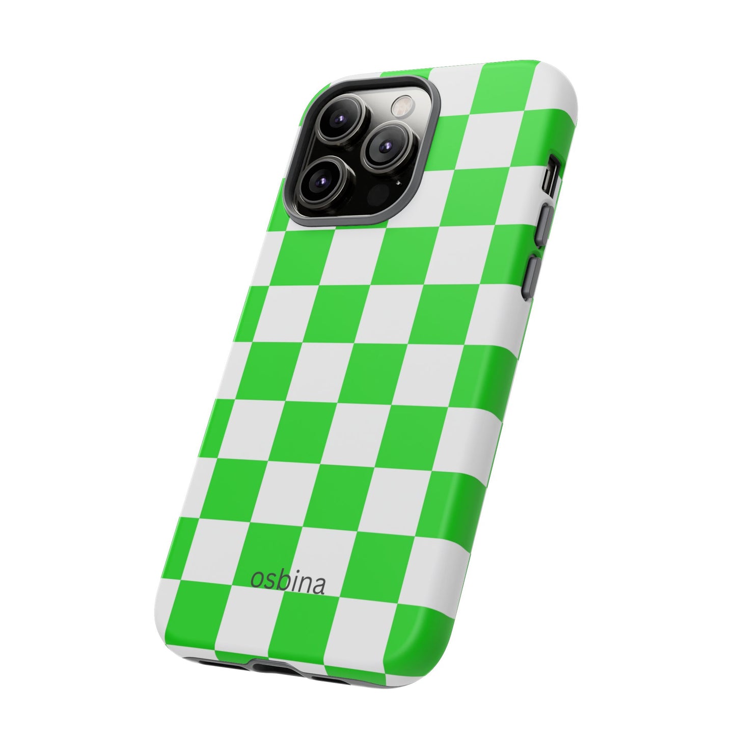 osbina | Neon Verdi Checks Phone Case | Color Edit Collection