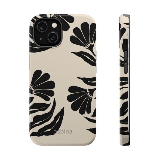 osbina | MagSafe compatible for iPhone | Obsidian Bloom Flower Phone Case | Modern Muse Collection