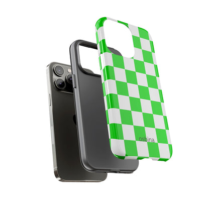 osbina | Neon Verdi Checks Phone Case | Color Edit Collection