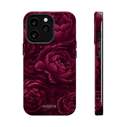 osbina | MagSafe for iPhone | The Burgundy Peony Designer Case