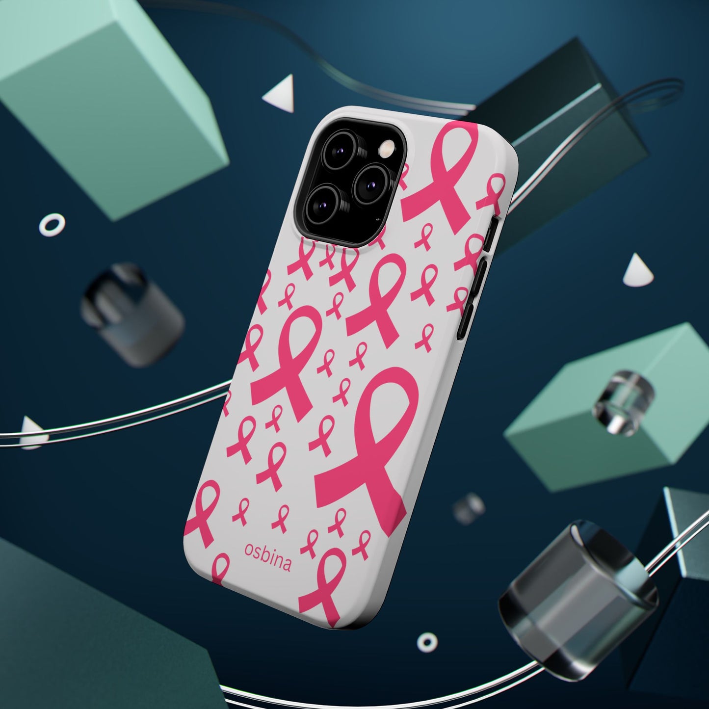 osbina |  MagSafe compatible for iPhone | Limited Edition Strength in Ribbons Case in Light Pink + Soft Pink + Hot Pink | The Pink October Collection | Inspired By