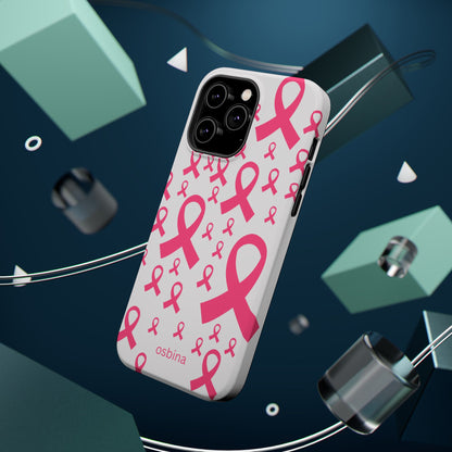 osbina |  MagSafe compatible for iPhone | Limited Edition Strength in Ribbons Case in Light Pink + Soft Pink + Hot Pink | The Pink October Collection | Inspired By