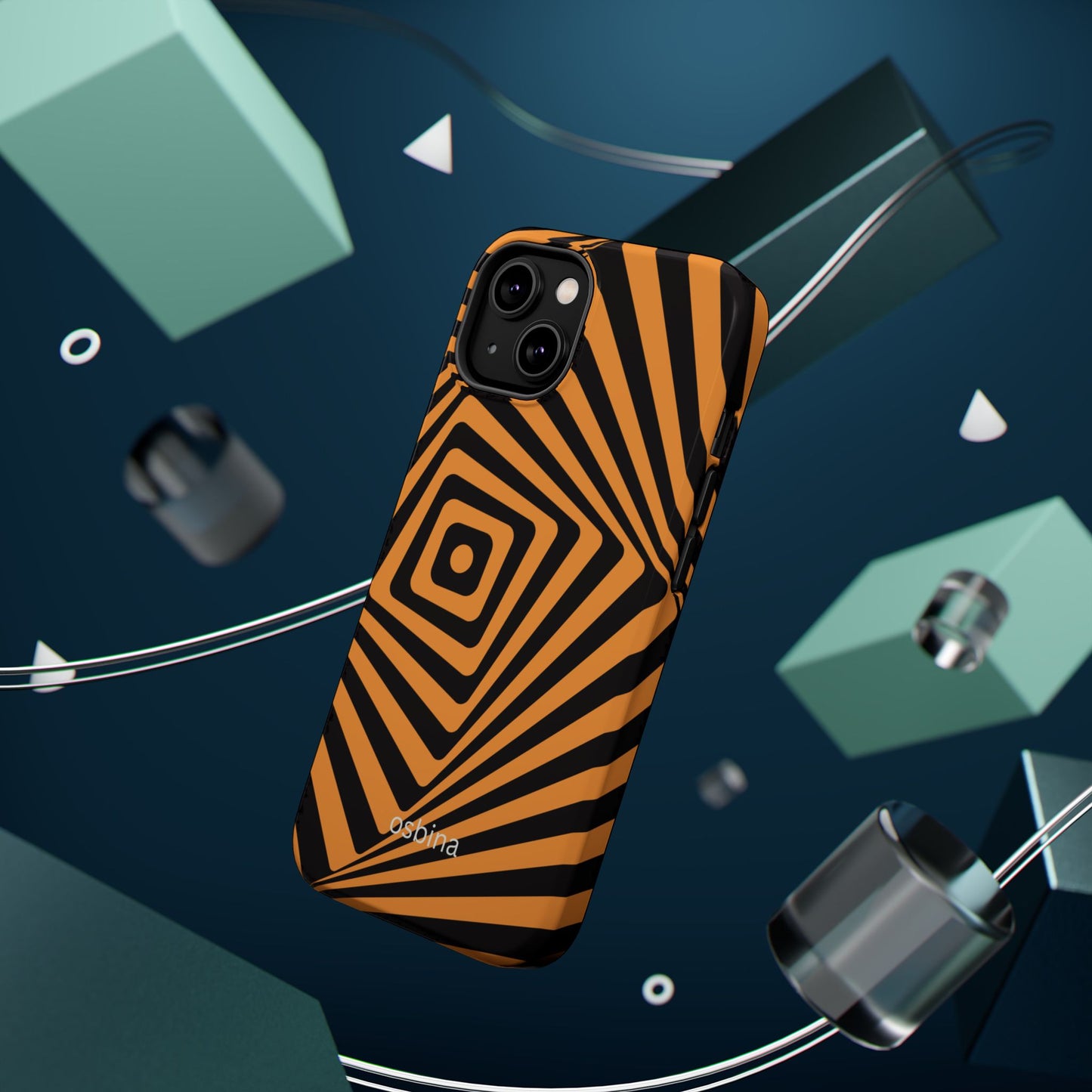 osbina | MagSafe Compatible for iPhone | Step Into the Zone — The Orange + Black Spiral Case | The Season Collective