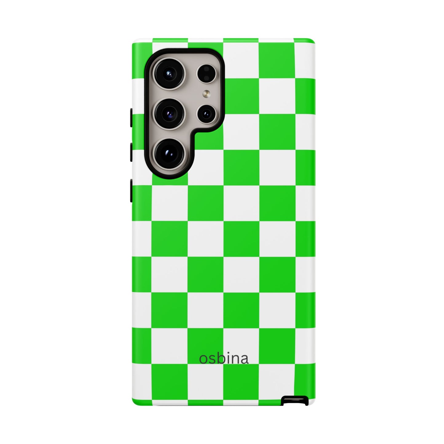 osbina | Neon Verdi Checks Phone Case | Color Edit Collection