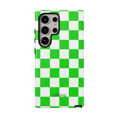 osbina | Neon Verdi Checks Phone Case | Color Edit Collection