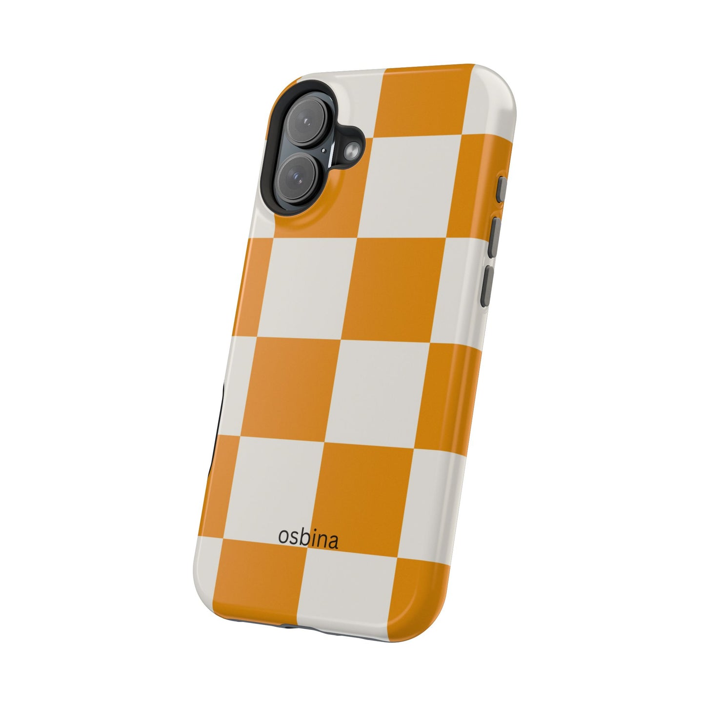 osbina | MagSafe Compatible for iPhone | Check You Out — The Orange + White Check Case | The Season Collective