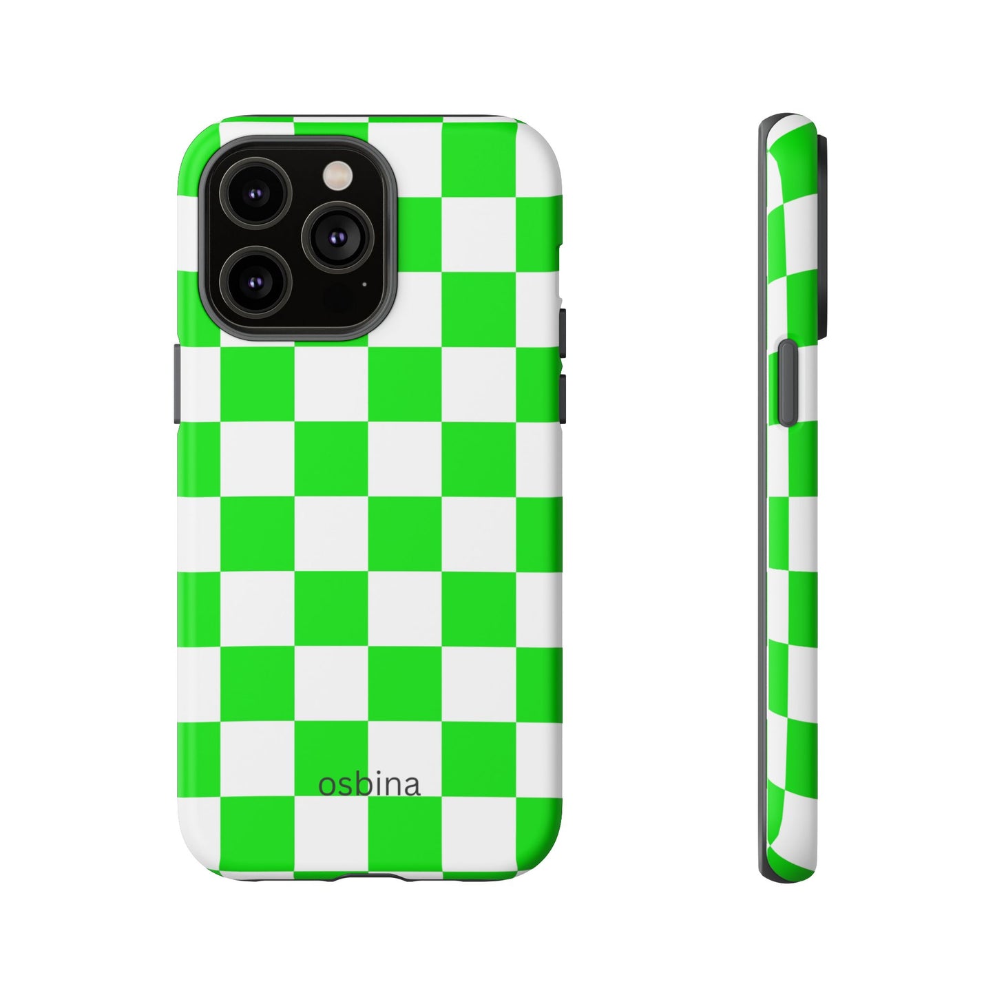 osbina | Neon Verdi Checks Phone Case | Color Edit Collection