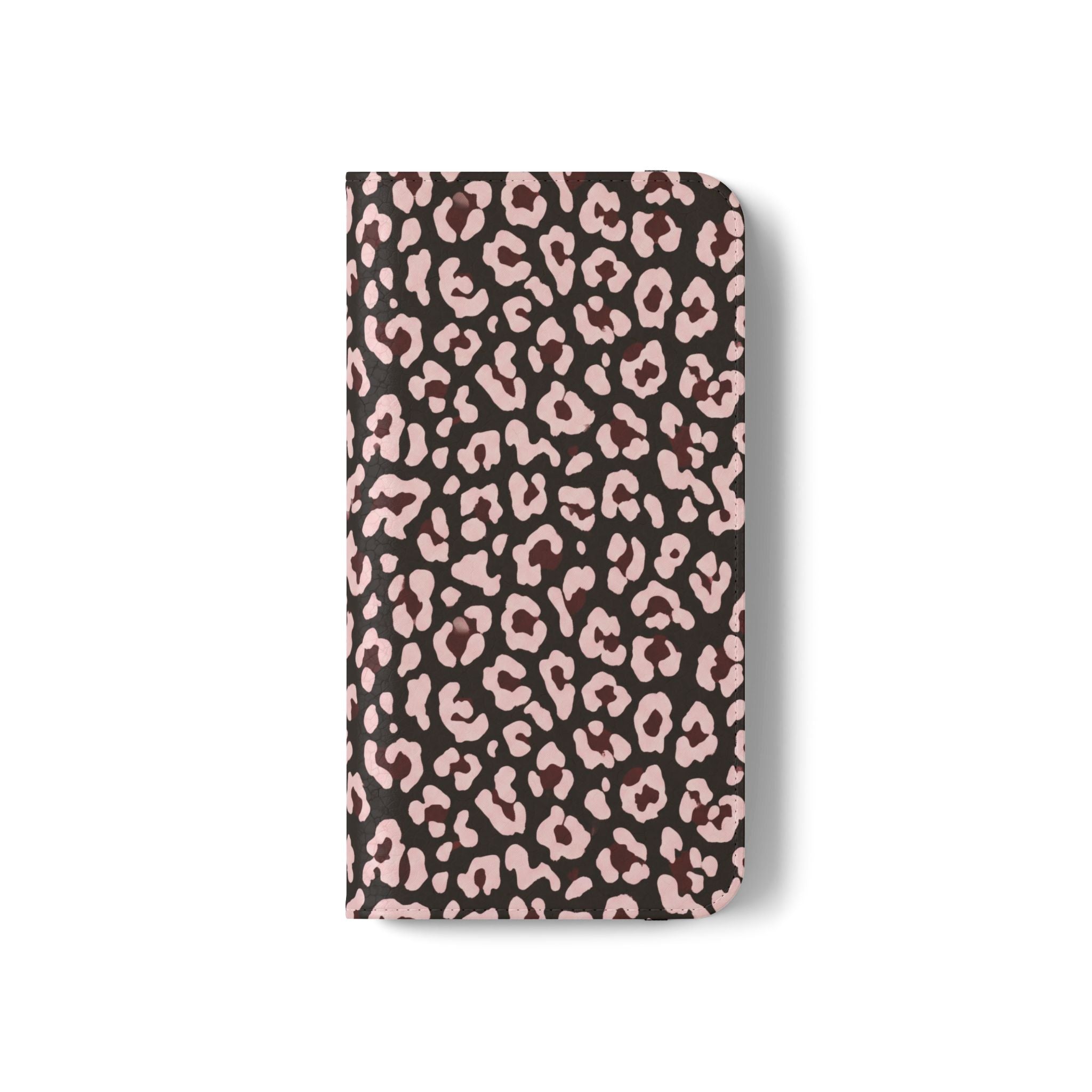 osbina | Wallet Flip Case for iPhone & Samsung | Chocolate Pink Leopard