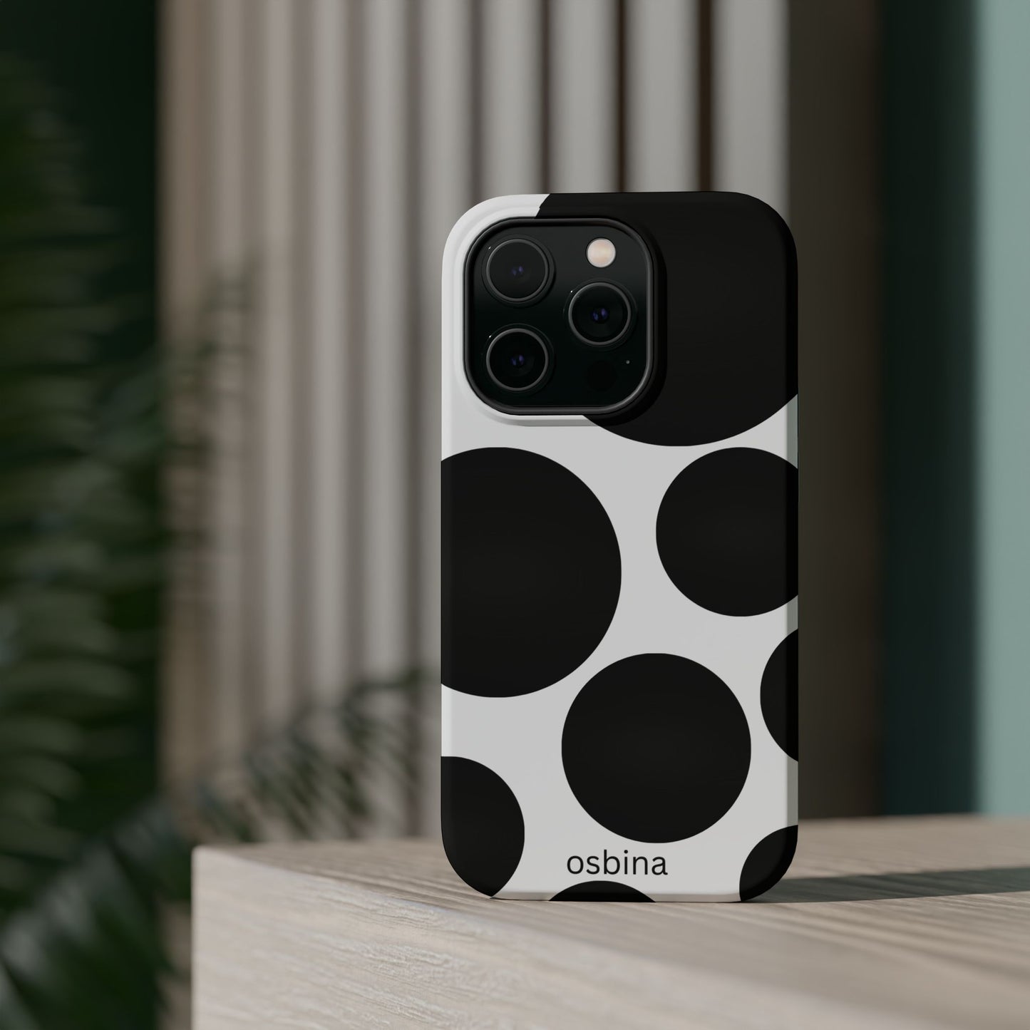 osbina | MagSafe compatible for iPhone | The Noir Bubbles Phone Case | Modern Muse Collection