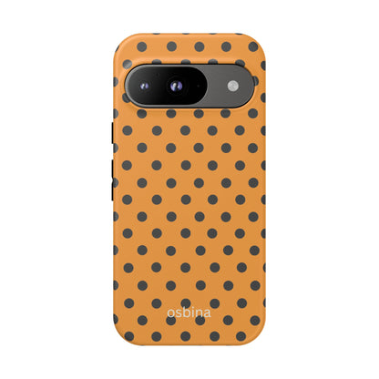osbina | Spot On Chic — The Orange + Black Polka Dot Case | The Season Collective