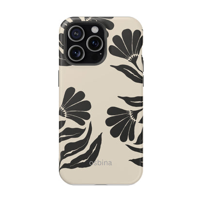 osbina | MagSafe compatible for iPhone | Obsidian Bloom Flower Phone Case | Modern Muse Collection