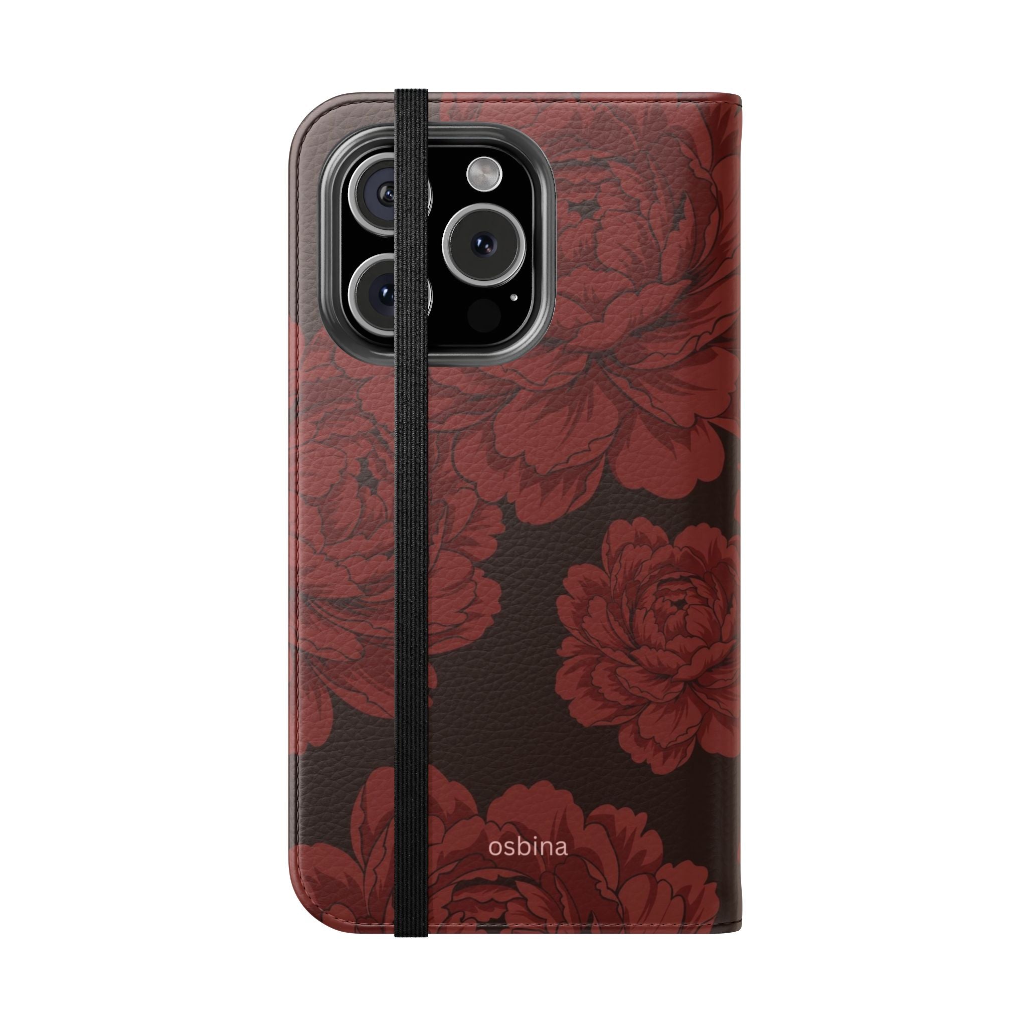 osbina | Wallet Flip Case for iPhone & Samsung | Oxblood Peony