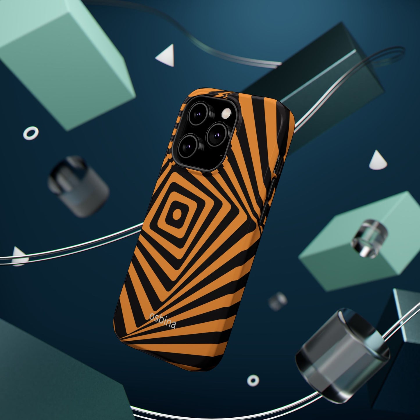 osbina | MagSafe Compatible for iPhone | Step Into the Zone — The Orange + Black Spiral Case | The Season Collective