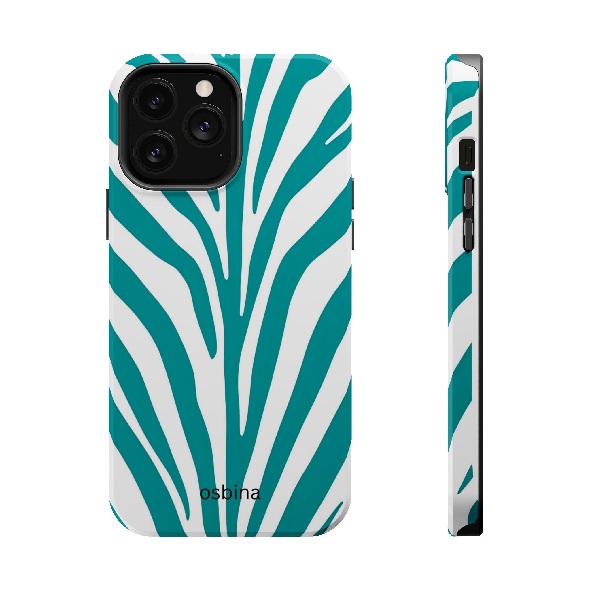 osbina | MagSafe for iPhone | The Teal Zebra Designer Case