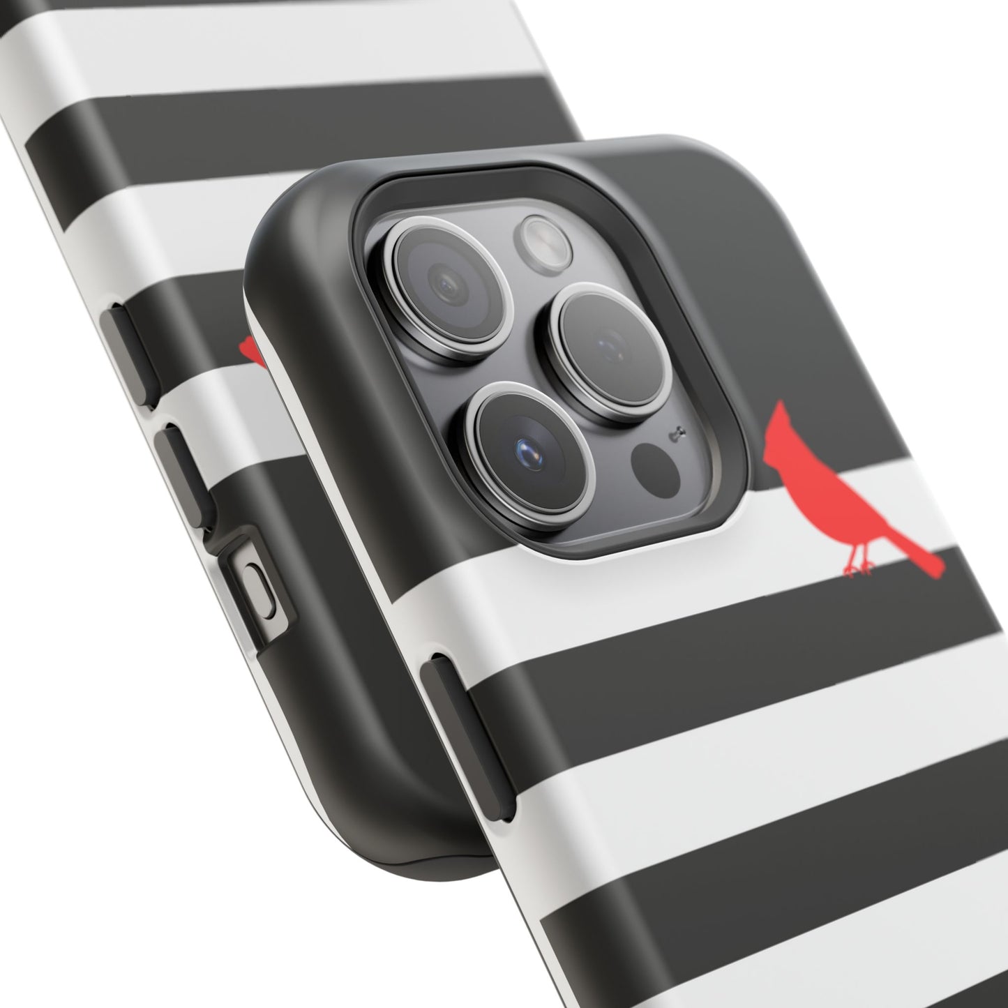 osbina | MagSafe compatible for iPhone | Redbird Edition Thinking of You Phone Case Black & White Stripe | Inspired By Collection