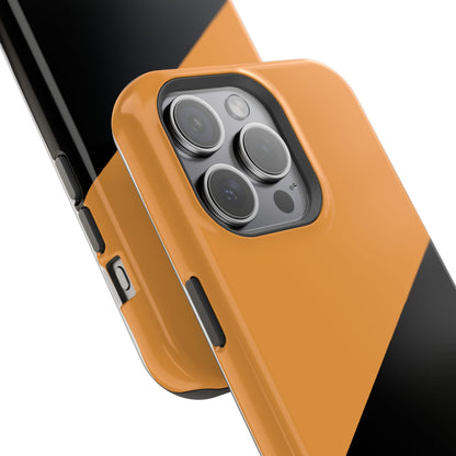 osbina | MagSafe Compatible for iPhone | Bold Moves Only — The Orange + Black Split Diagonal Case | The Season Collective