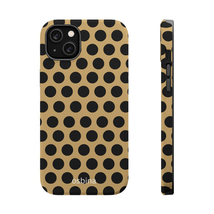 osbina | MagSafe compatible for iPhone | Camel Noir Dots Phone Case | Modern Muse Collection
