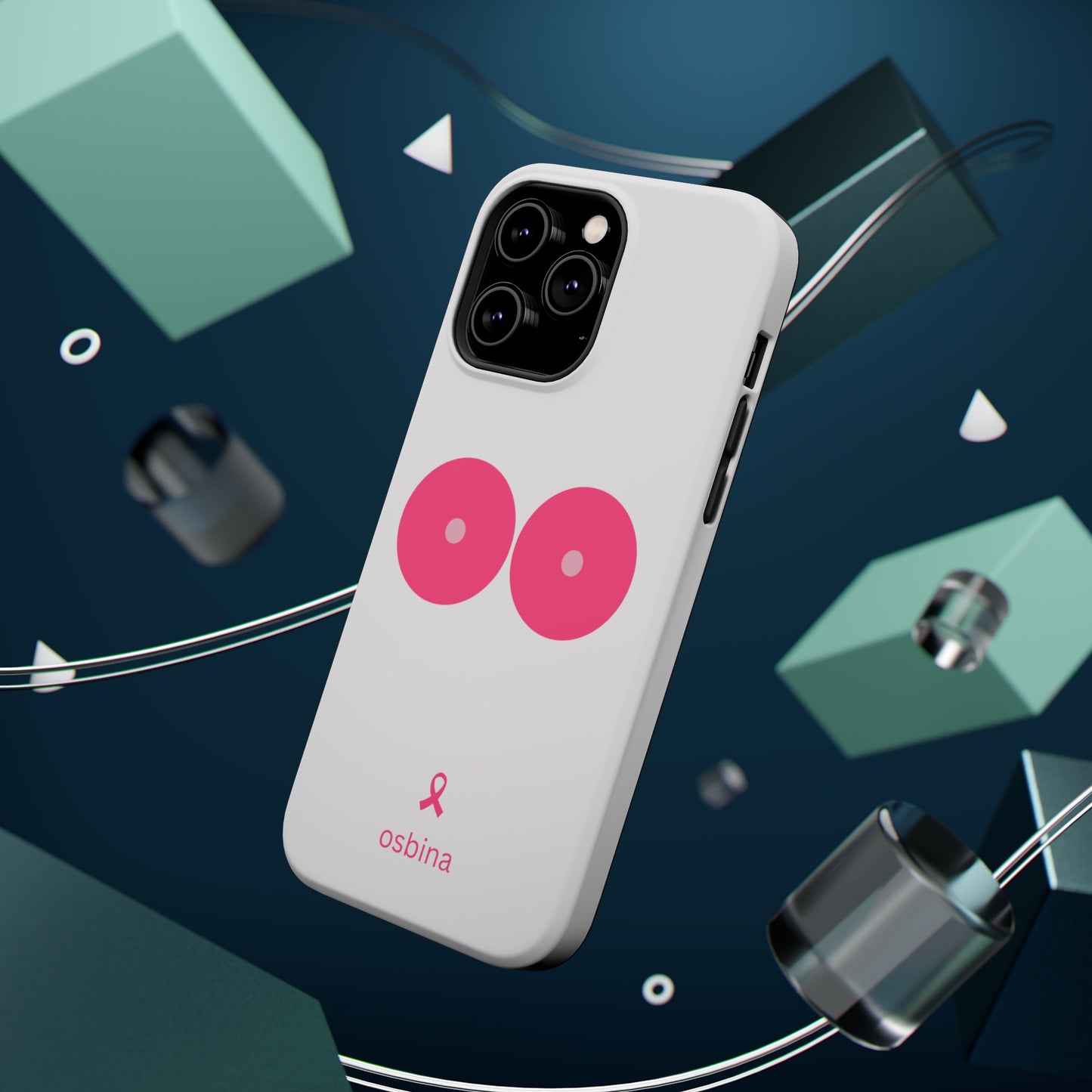 osbina |  MagSafe compatible for iPhone | Limited Edition The Check Your Tatas Case in Light Pink + Soft Pink + Hot Pink | The Pink October Collection | Inspired By