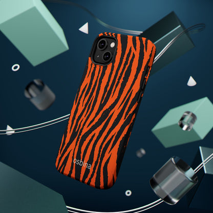 osbina | MagSafe Compatible for iPhone | Tiger, But Make It Chic — The Bengal Stripe Case in Orange + Black | The Season Collective