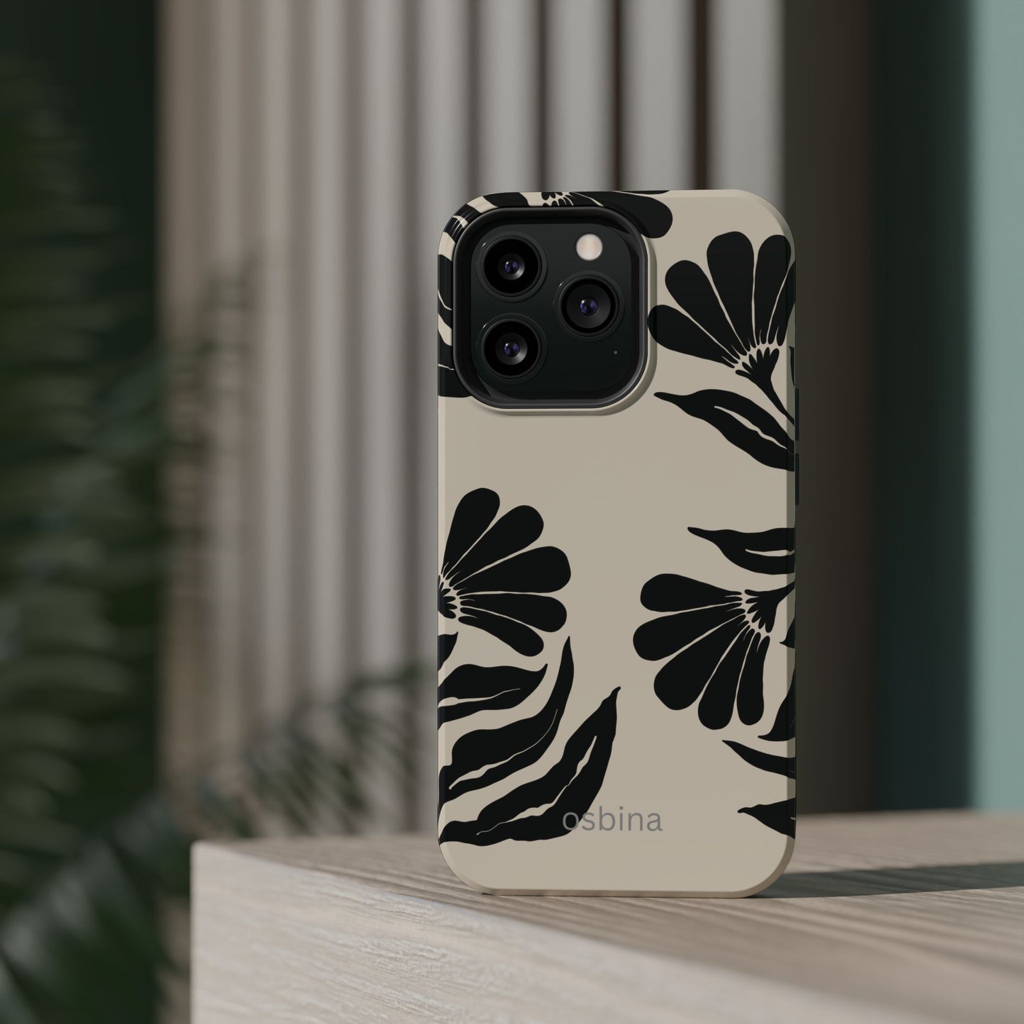 osbina | MagSafe compatible for iPhone | Obsidian Bloom Flower Phone Case | Modern Muse Collection