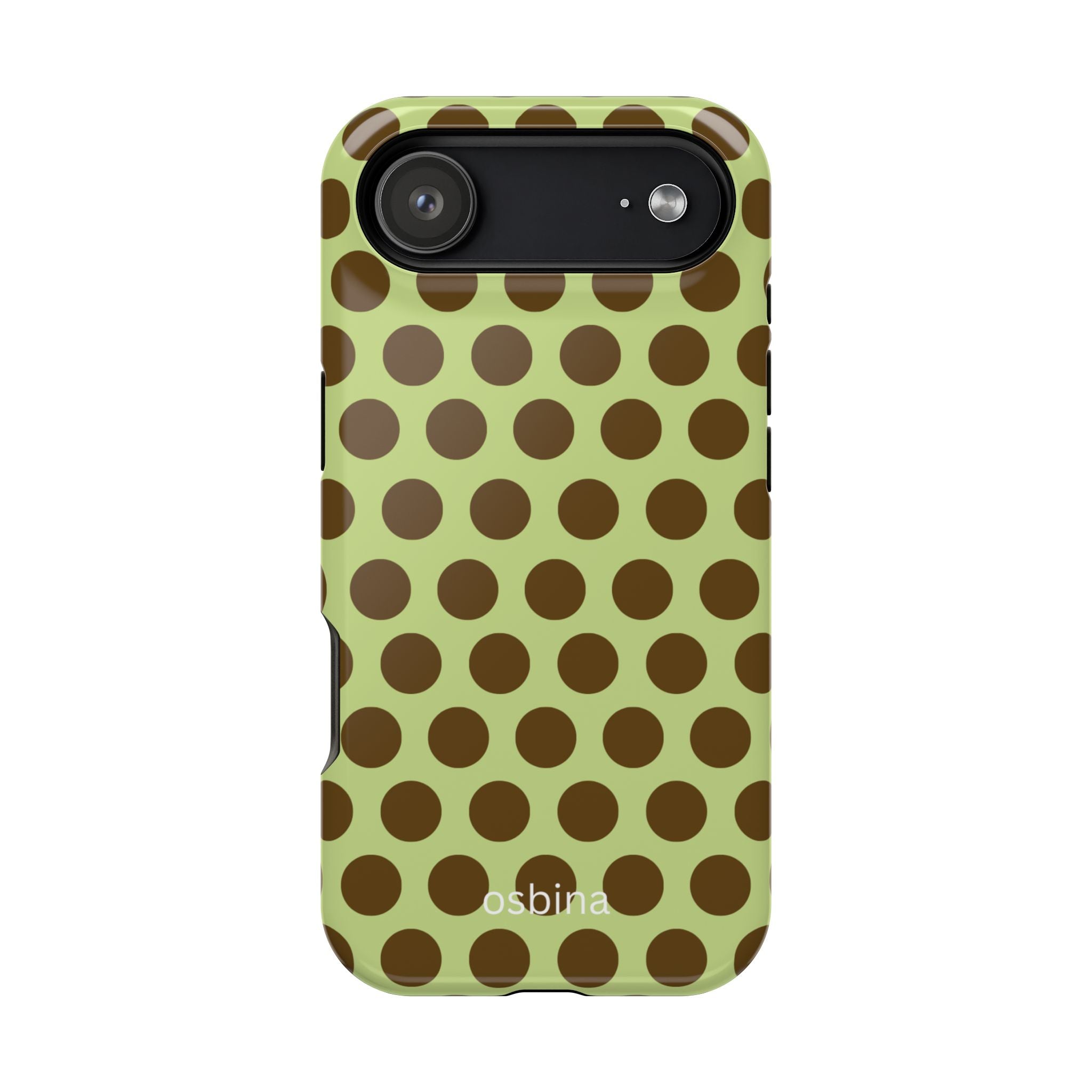 osbina | MagSafe for iPhone | Chartreuse Cocoa Dots Designer Case