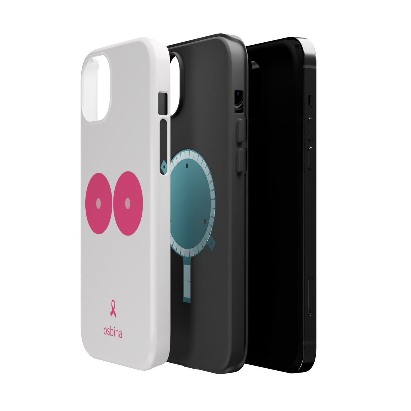osbina |  MagSafe compatible for iPhone | Limited Edition The Check Your Tatas Case in Light Pink + Soft Pink + Hot Pink | The Pink October Collection | Inspired By