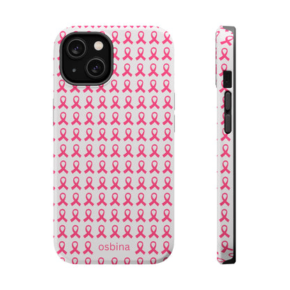 osbina |  MagSafe compatible for iPhone | Limited Edition The Side By Side Pink Ribbons Case in Light Pink + Soft Pink + Hot Pink | The Pink October Collection | Inspired By
