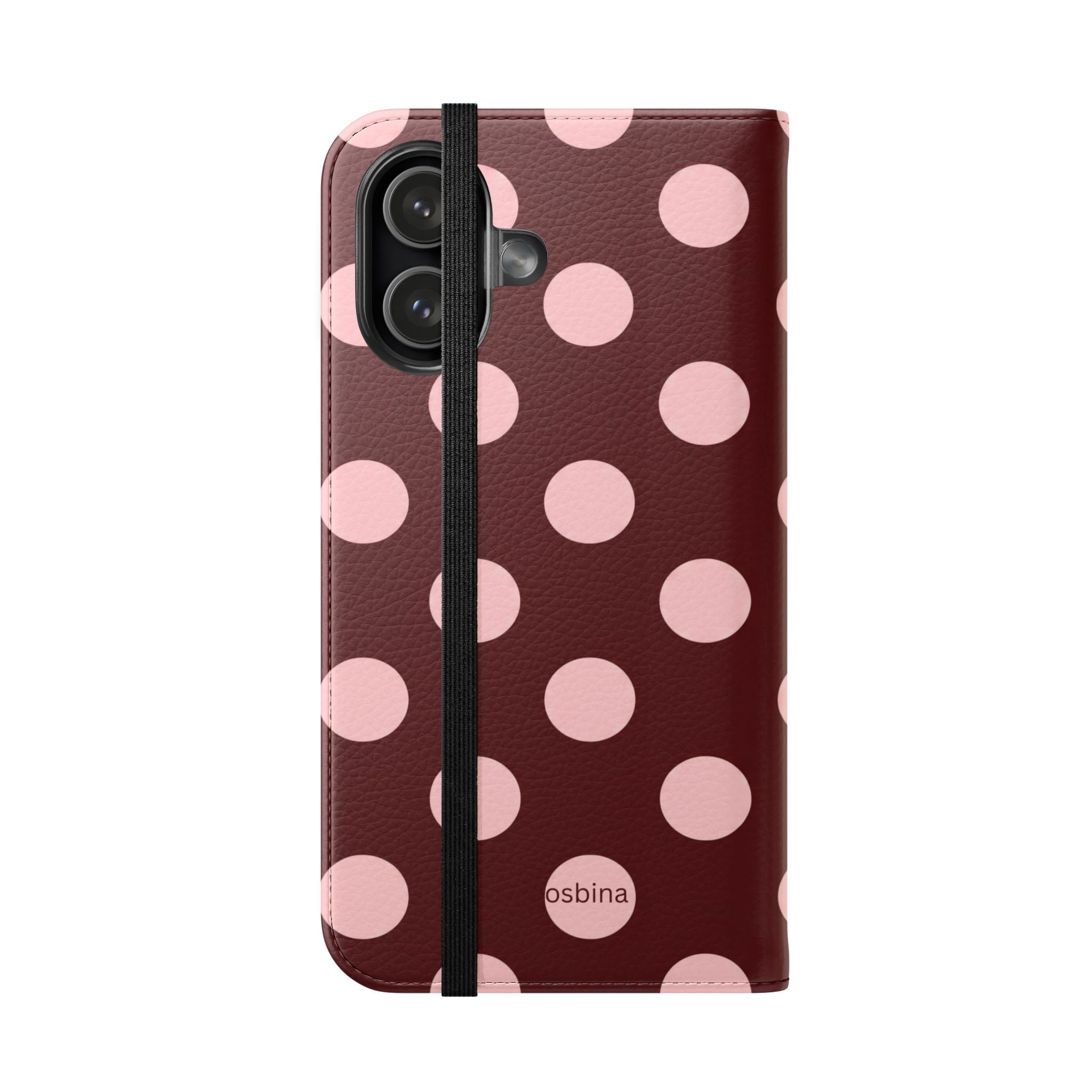 osbina | Wallet Flip Case for iPhone & Samsung | Oxblood Dot
