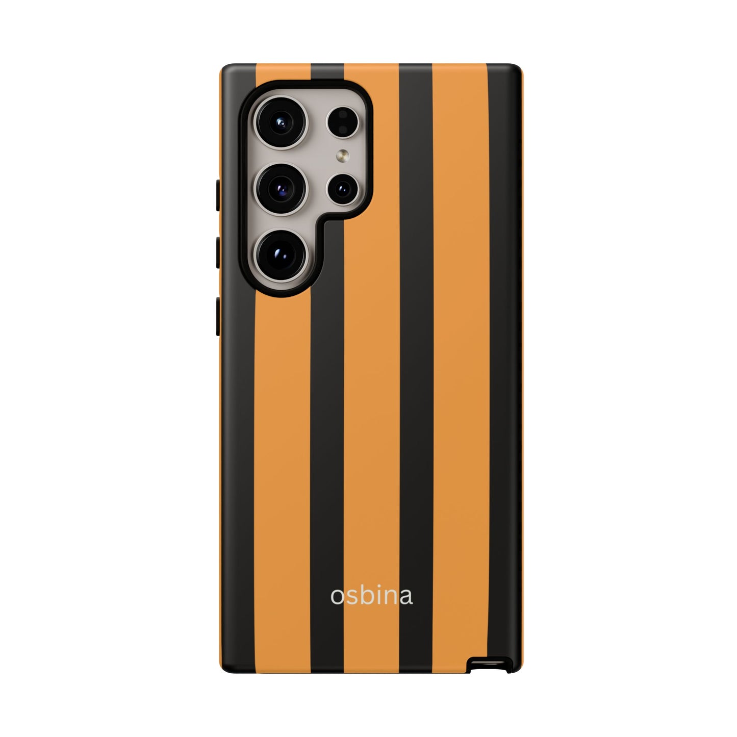 osbina | The Statement Stripe Case in Black + Orange | The Season Collective