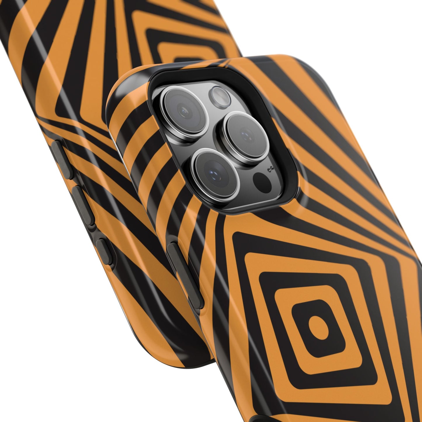 osbina | MagSafe Compatible for iPhone | Step Into the Zone — The Orange + Black Spiral Case | The Season Collective