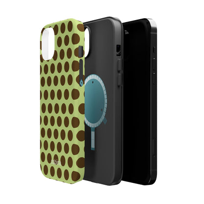 osbina | MagSafe compatible for iPhone | Chartreuse Cocoa Dots Phone Case | Color Edit Collection