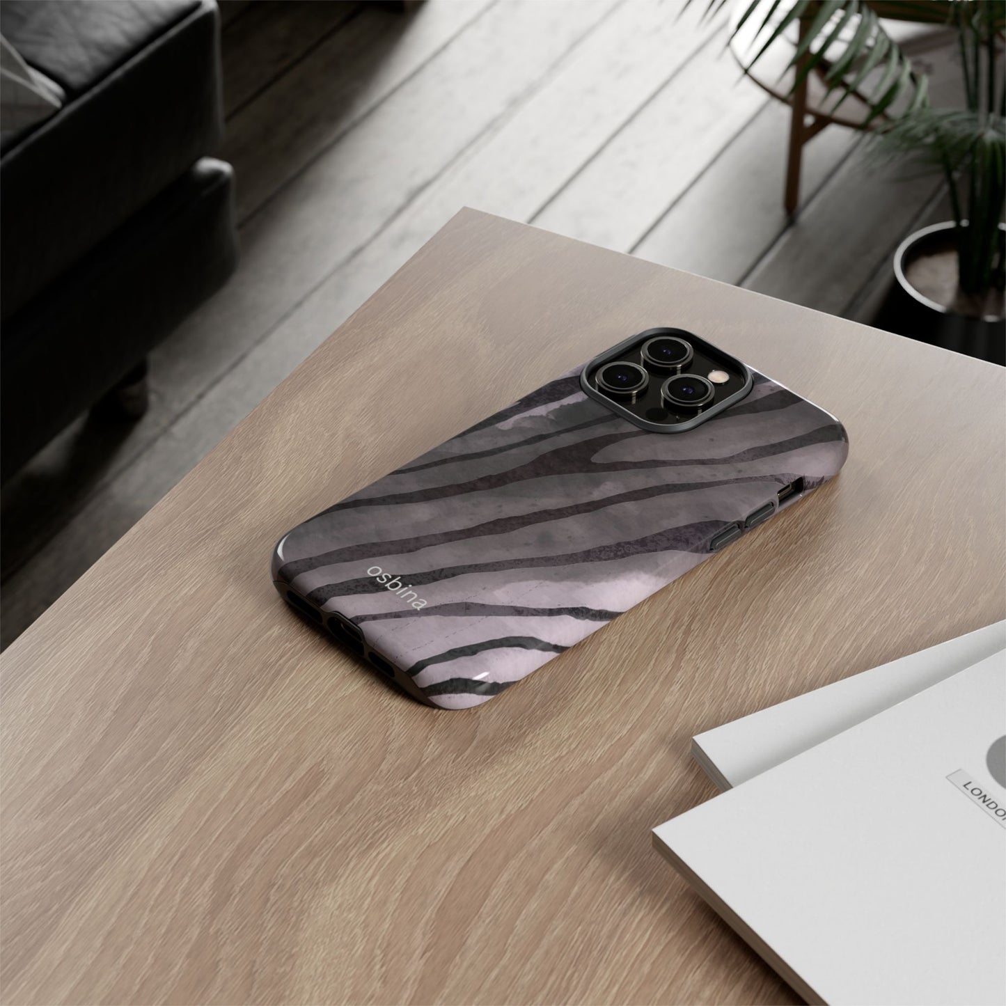 osbina | Stripes on Point — The Muted Gray + Black Tiger Case | The Season Collective