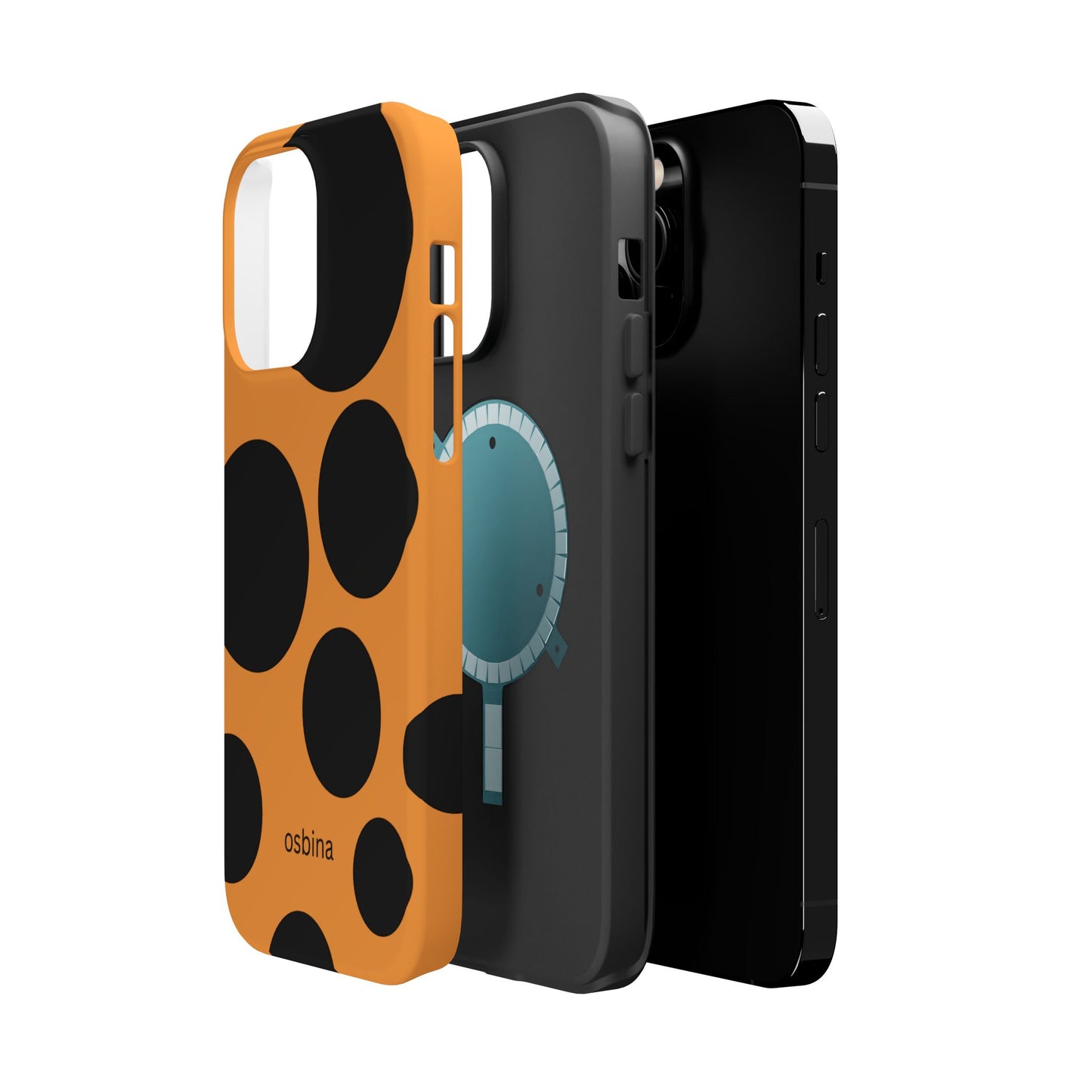 osbina | MagSafe Compatible for iPhone | The Bubble Statement Case in Orange + Black | The Season Collective