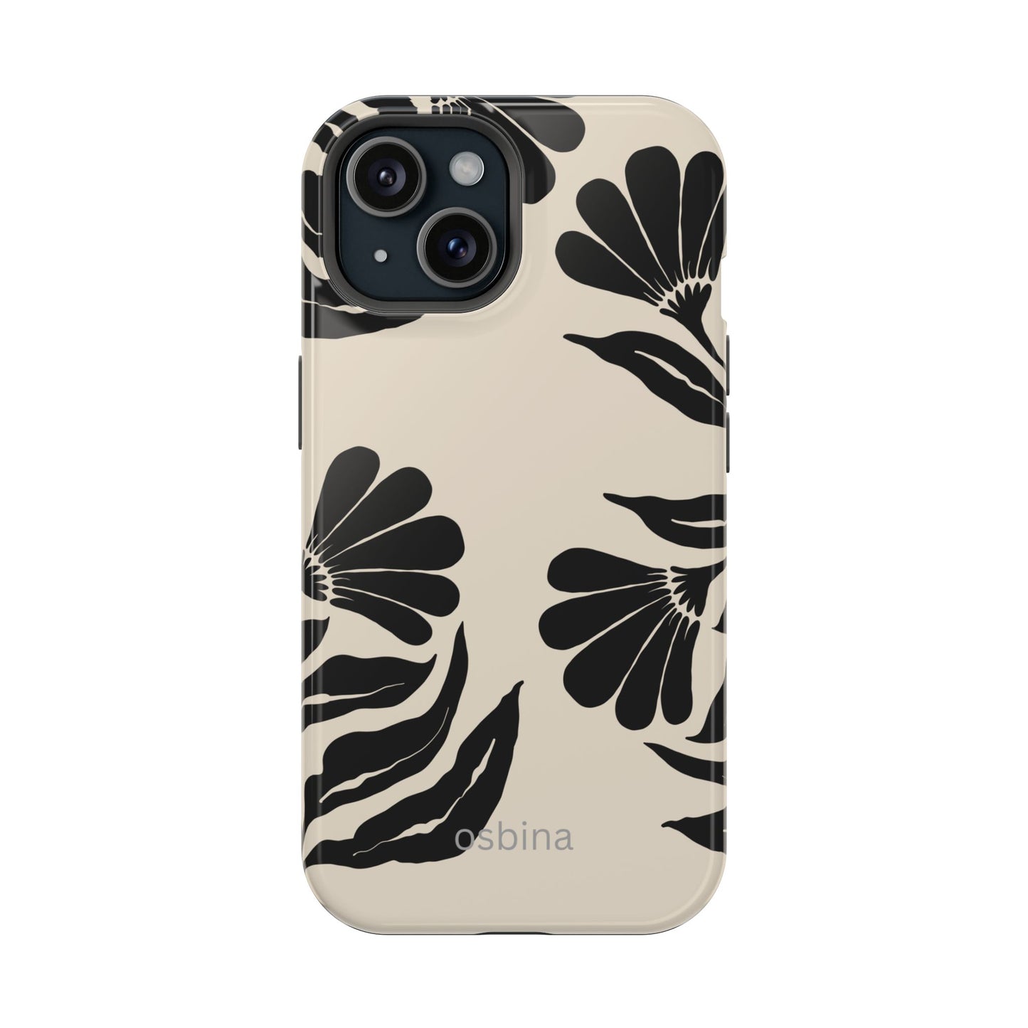 osbina | MagSafe compatible for iPhone | Obsidian Bloom Flower Phone Case | Modern Muse Collection
