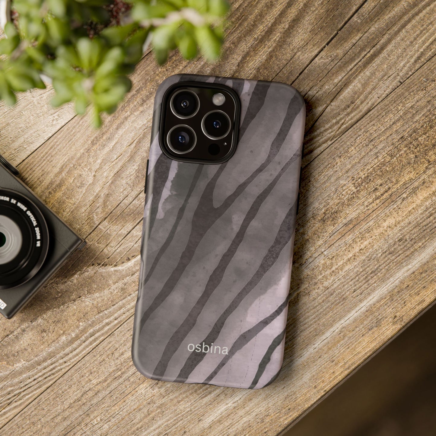 osbina | Stripes on Point — The Muted Gray + Black Tiger Case | The Season Collective