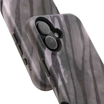 osbina | MagSafe Compatible for iPhone | Stripes on Point — The Muted Gray + Black Tiger Case | The Season Collective