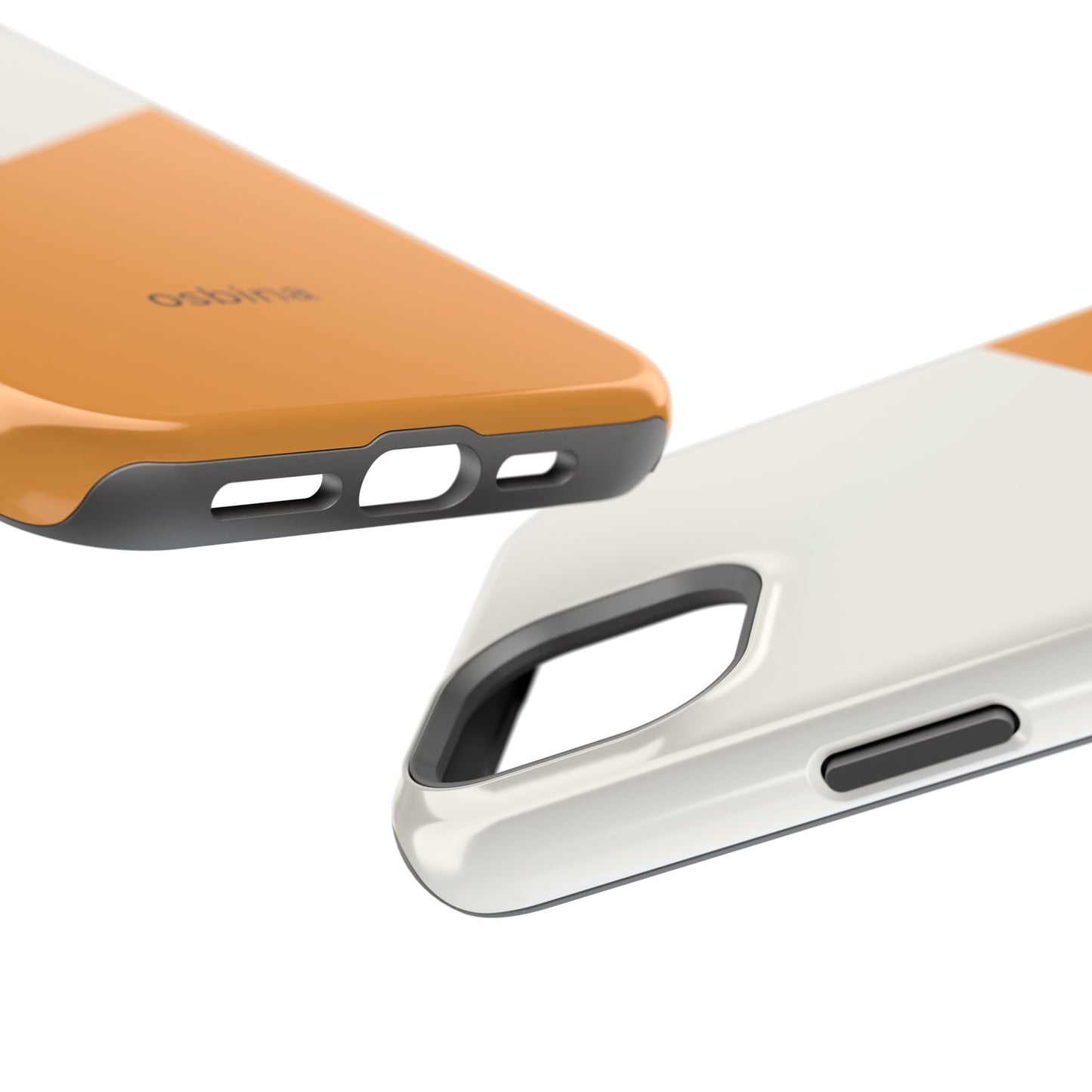 osbina | MagSafe Compatible for iPhone | Divide & Conquer — The Orange + White Split Diagonal Case | The Season Collective