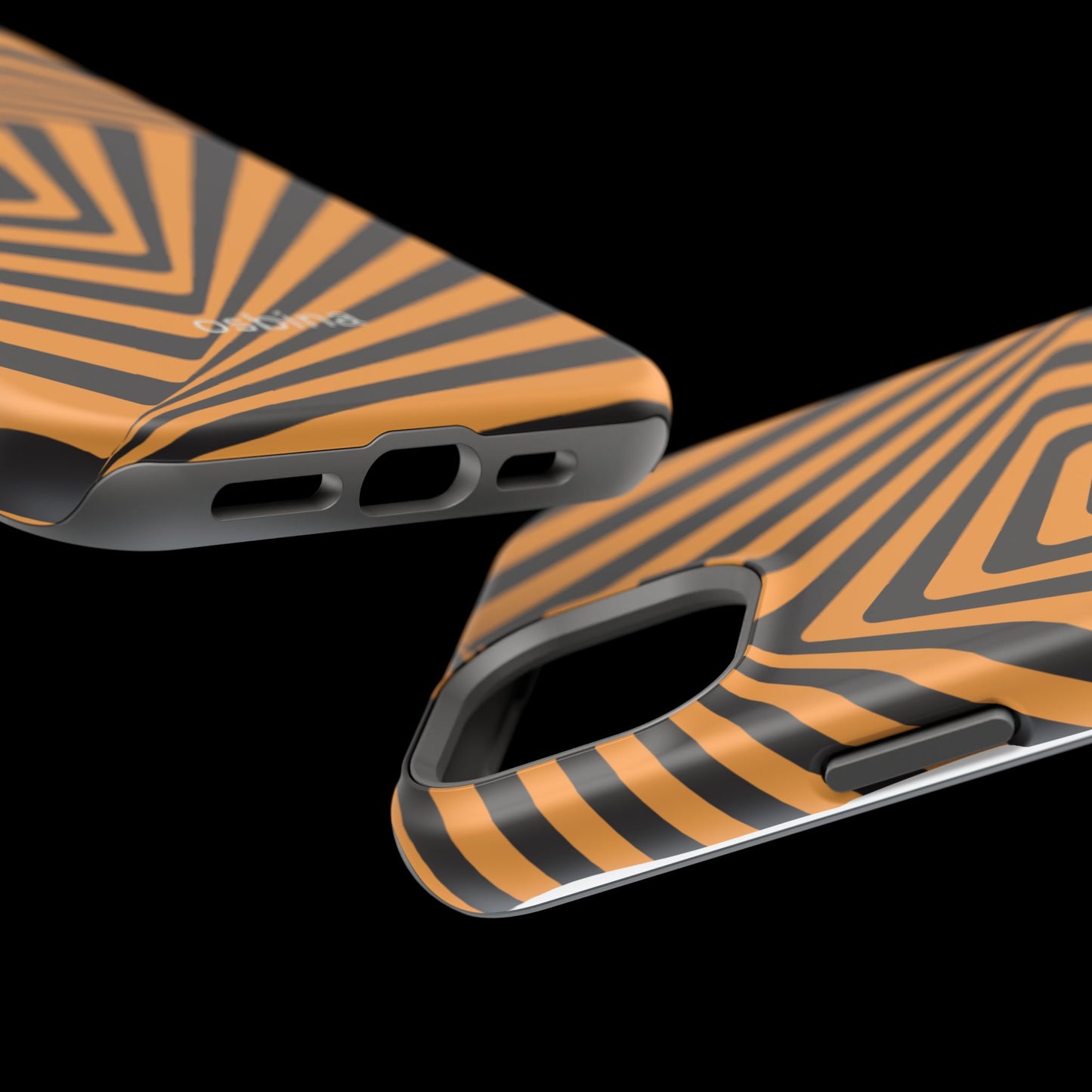 osbina | MagSafe Compatible for iPhone | Step Into the Zone — The Orange + Black Spiral Case | The Season Collective