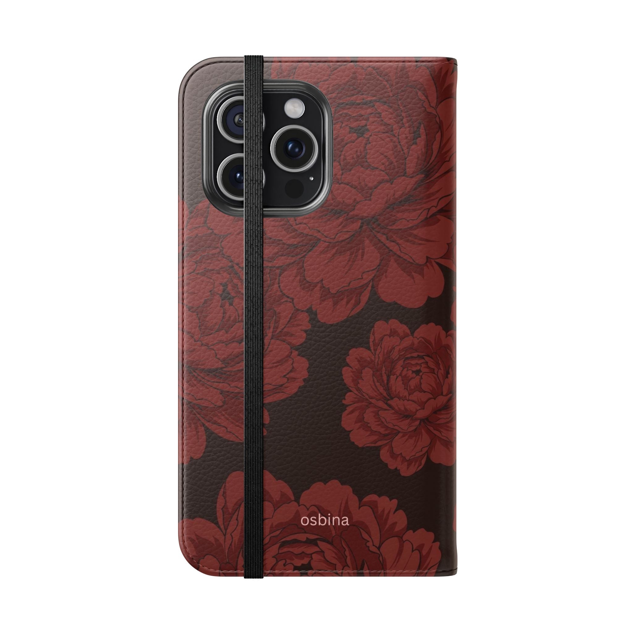 osbina | Wallet Flip Case for iPhone & Samsung | Oxblood Peony