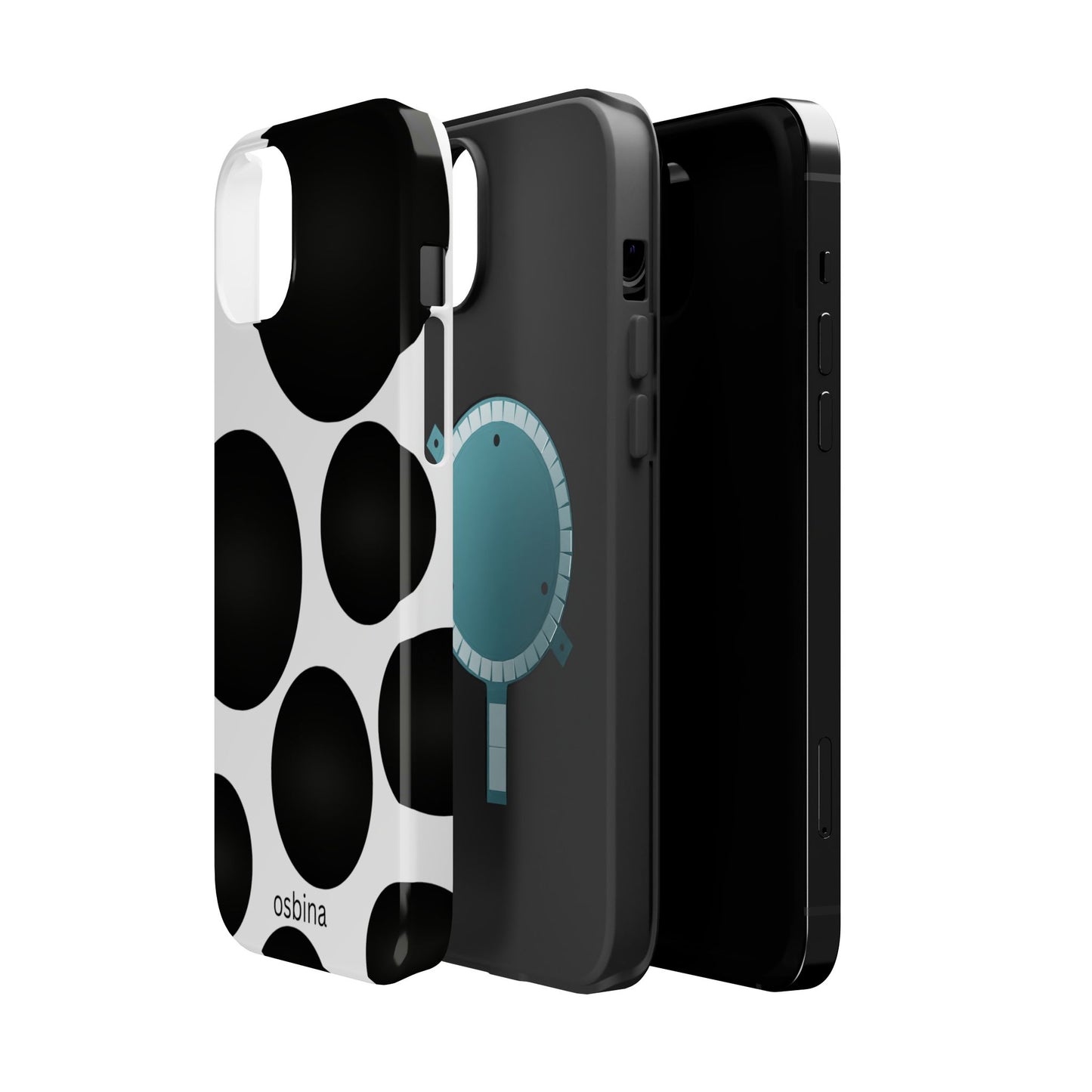 osbina | MagSafe compatible for iPhone | The Noir Bubbles Phone Case | Modern Muse Collection
