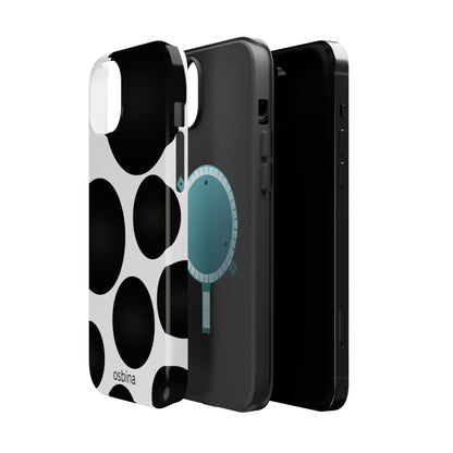 osbina | MagSafe compatible for iPhone | The Noir Bubbles Phone Case | Modern Muse Collection