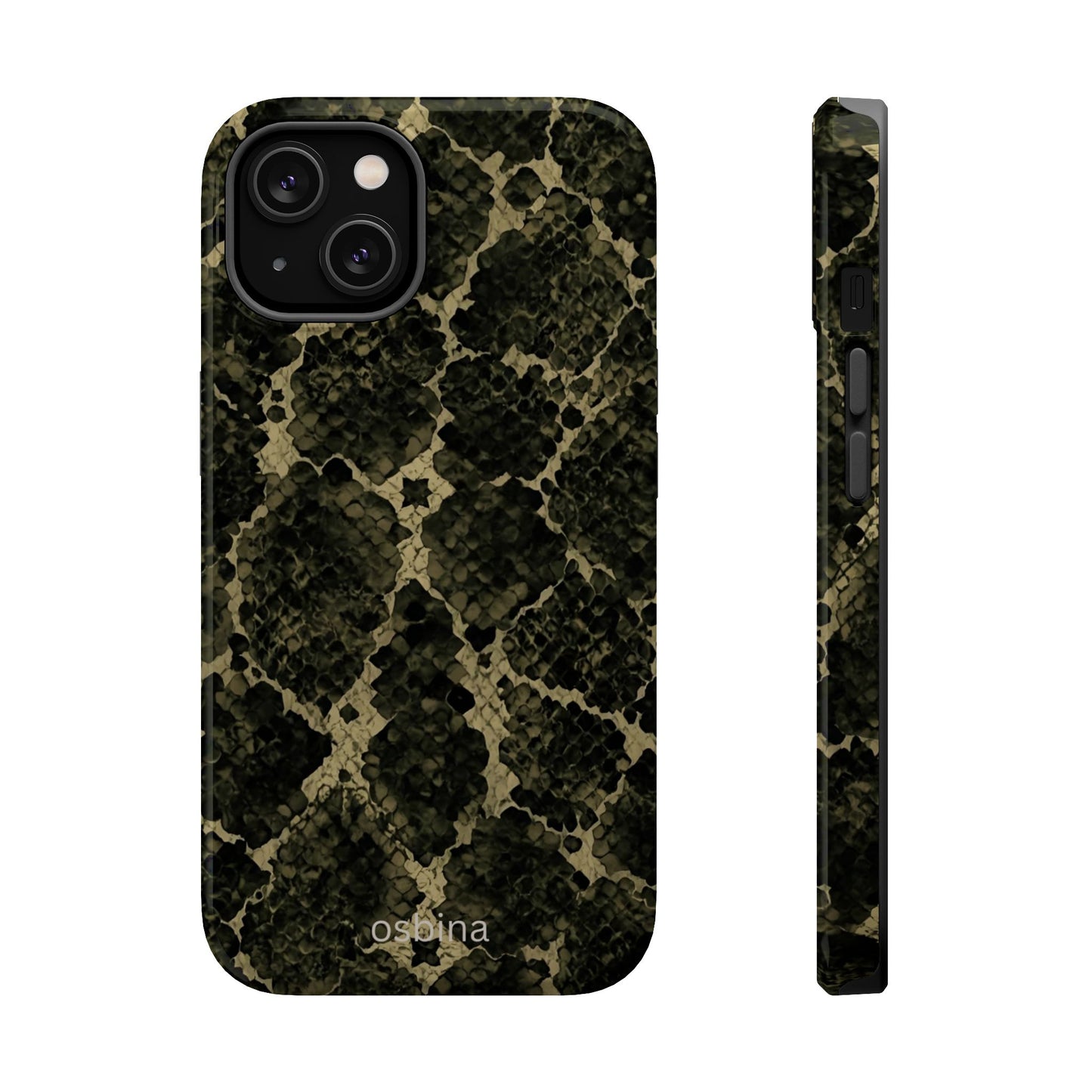 osbina | MagSafe for iPhone | The Olive Snakeskin Designer Case