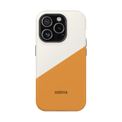 osbina | MagSafe Compatible for iPhone | Divide & Conquer — The Orange + White Split Diagonal Case | The Season Collective