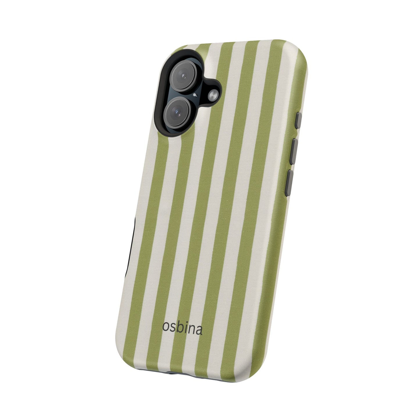 osbina | MagSafe compatible for iPhone | Verde Stripe Phone Case | Color Edit Collection